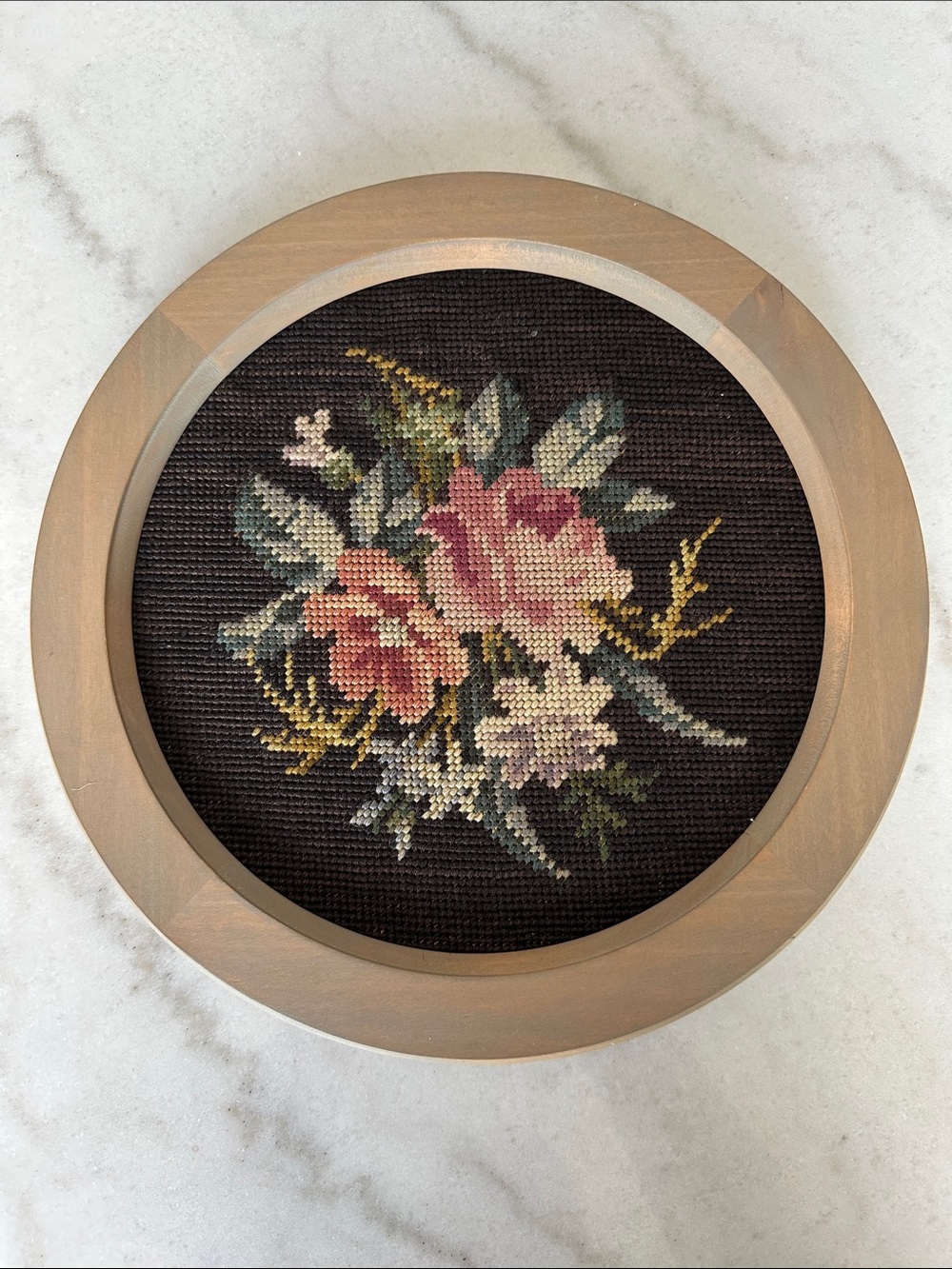 Handmade framed needlepoint